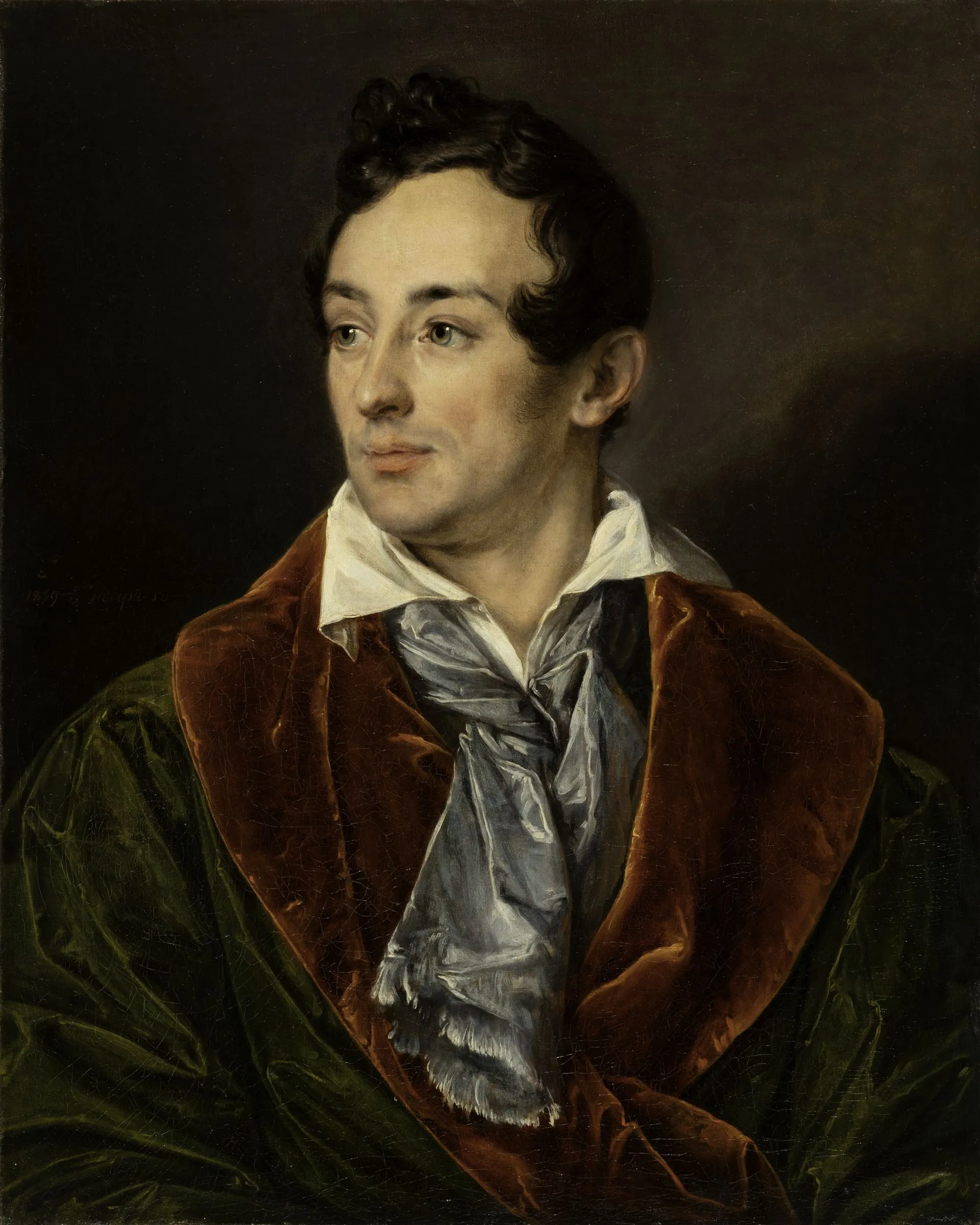 Тропинин В.А. Портрет молодого человека в зеленом халате. 1839. Холст, масло
