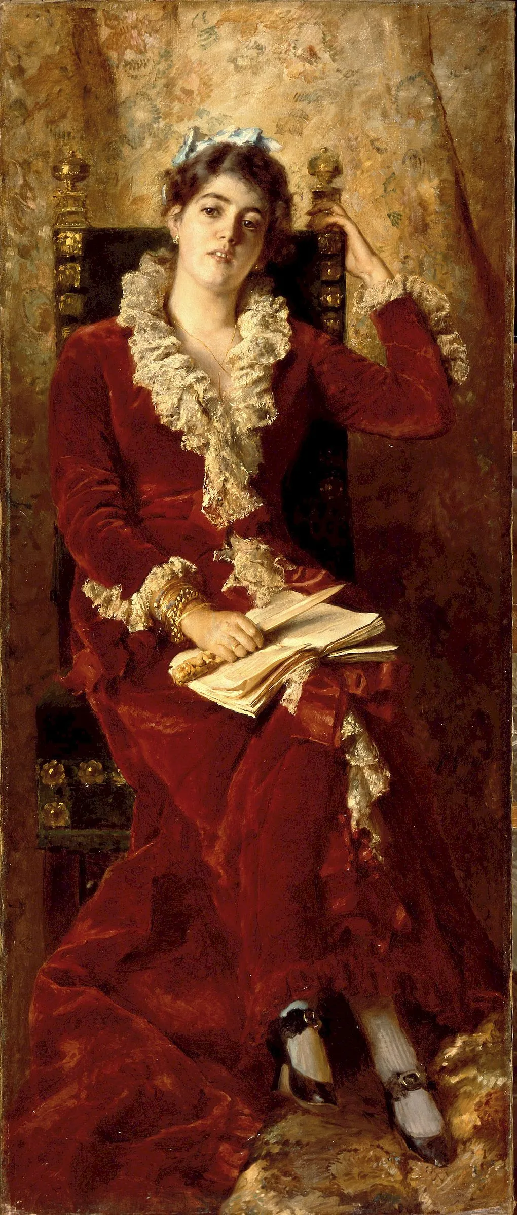 К. Е. Маковский. Портрет Ю. П. Маковской, жены художника.1881. ГРМ